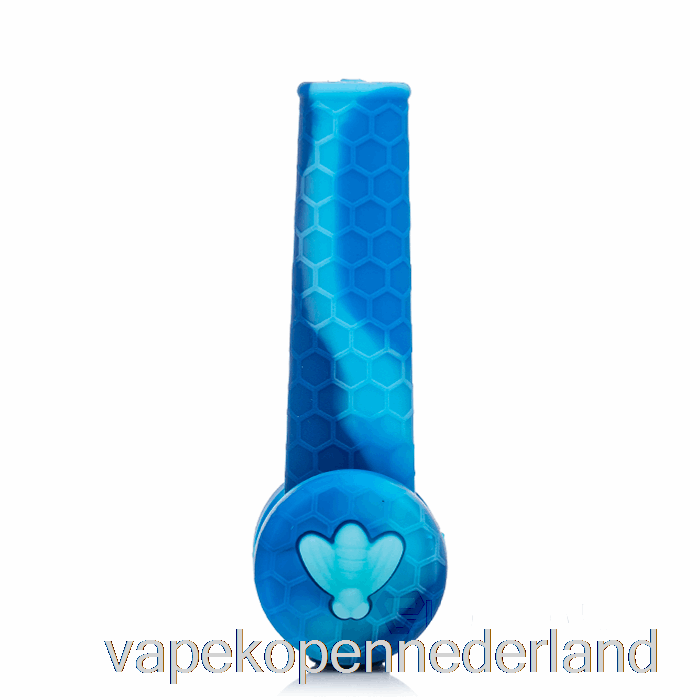 Vape Nederland Stratus Trio Siliconen Pijpje Marmer Blauw (babyblauw/blauw)